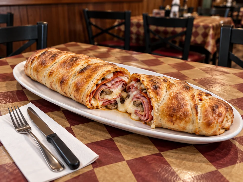 STROMBOLI ROLL. AI illustration based on the menu.