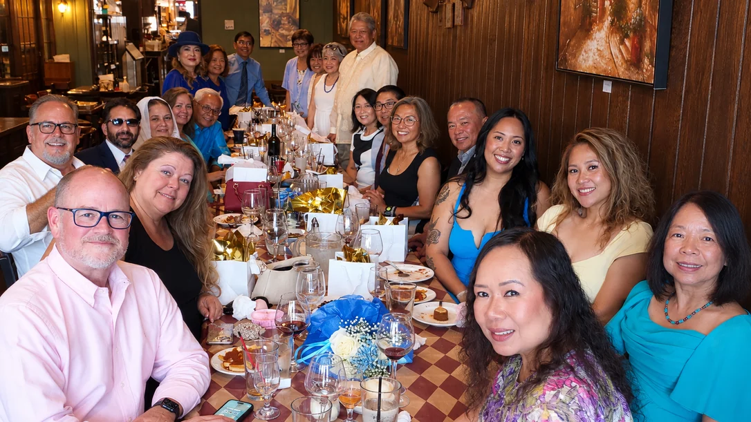 Guests gathered for a wedding celebration at Gumba’s.